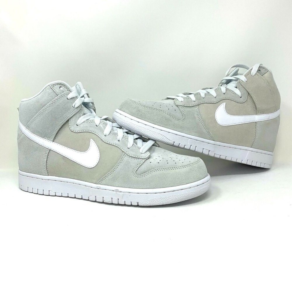 Nike Men's Dunk Hi Off White/White Suede Shoes NEW